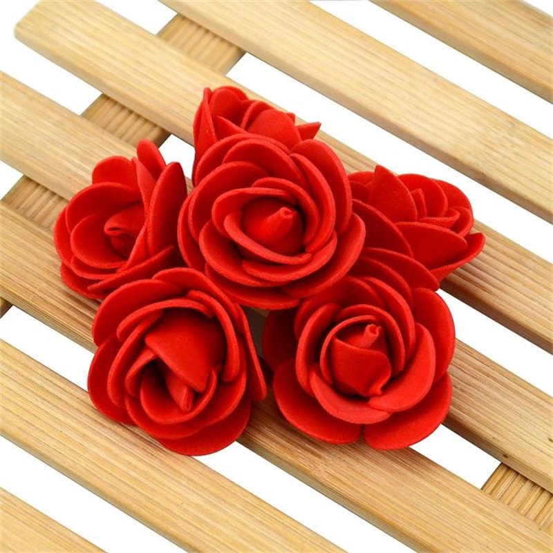 Mini Foam Roses Artificial Flower Heads Handmade DIY Wedding Home Decoration Party Supplies 7