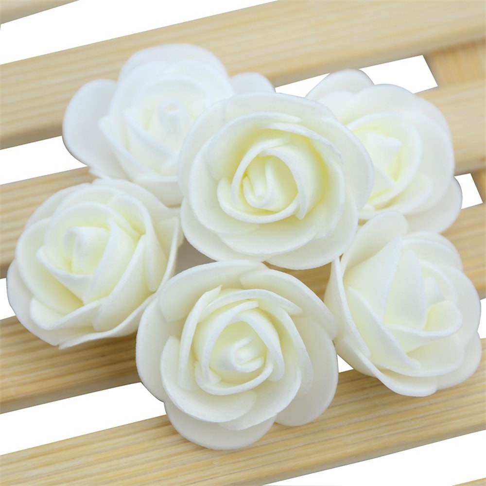 Mini Foam Roses Artificial Flower Heads Handmade DIY Wedding Home Decoration Party Supplies 9