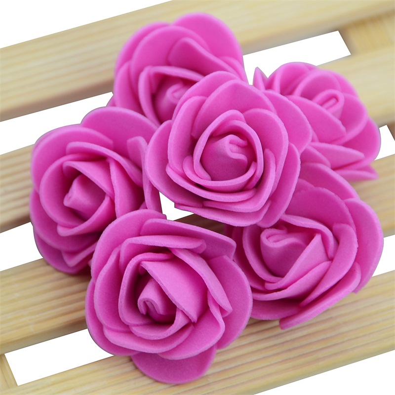 Mini Foam Roses Artificial Flower Heads Handmade DIY Wedding Home Decoration Party Supplies 12