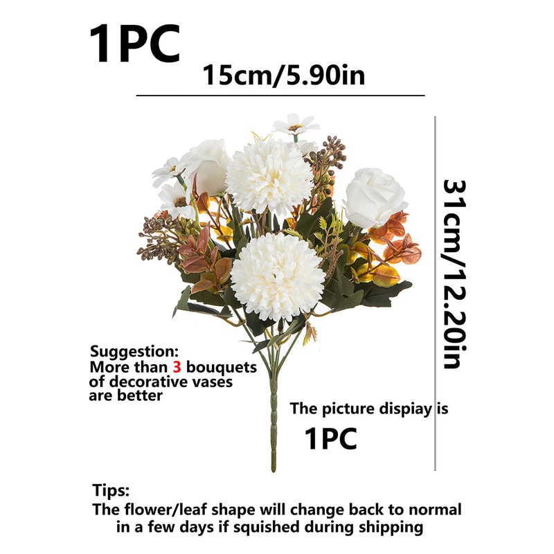 Artificial Silk Rose Flowers Wreaths Wedding Home Room Decoration Photography Props 4