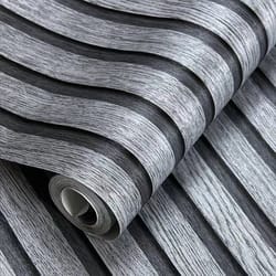 waterproof self-adhesive new black and gray grille wood grain wallpaper, stylish background wall paper
