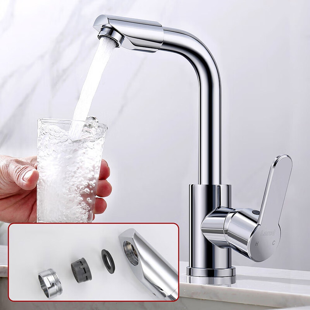 Splashproof Rotatable Basin Faucet For Kitchen And Bathroom Dualuse Hot And Cold Water Faucet 6