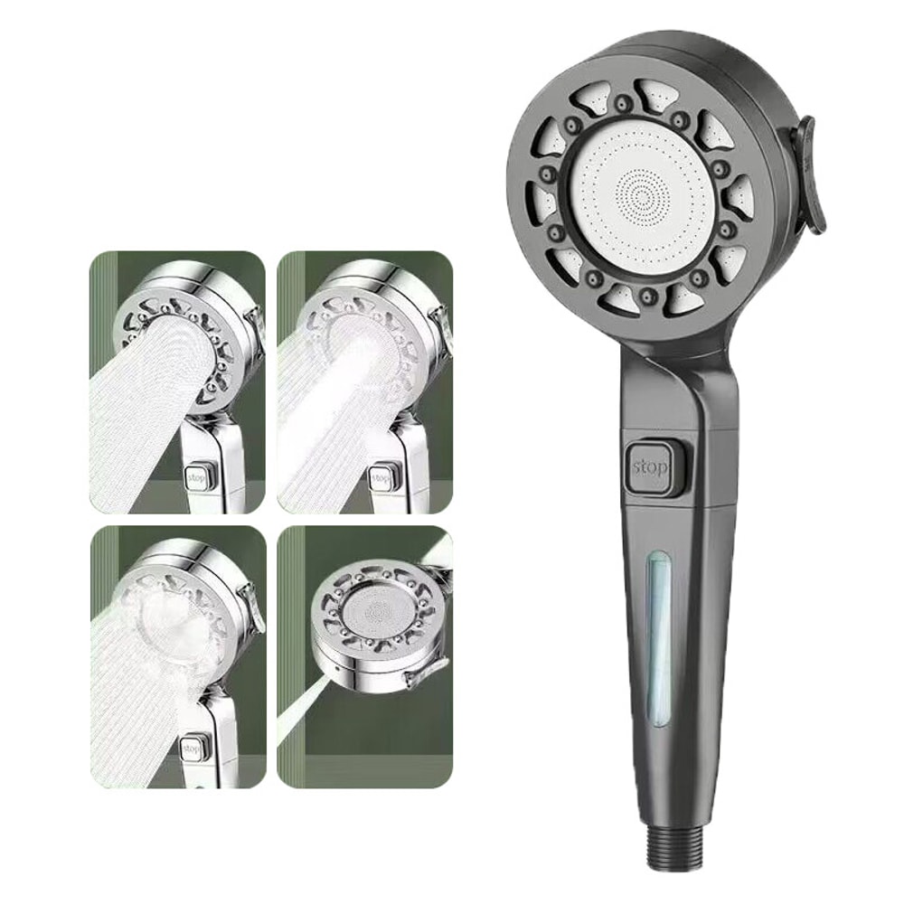 MultiFunction Boost Filter Shower Head With Speed Settings OneButton Switch 8