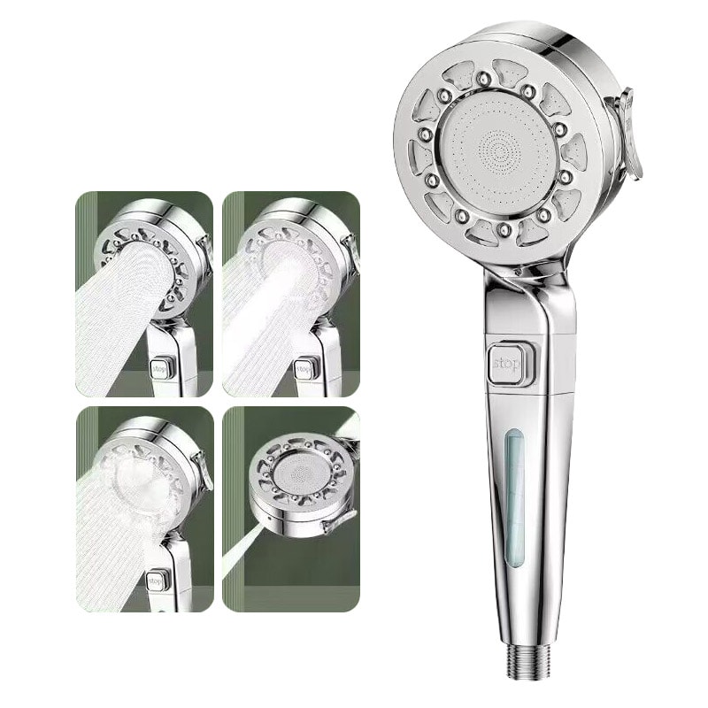 MultiFunction Boost Filter Shower Head With Speed Settings OneButton Switch 6