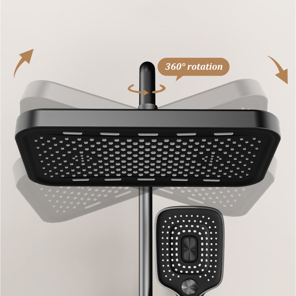 Square Booster Top Spray Shower Head Set Large Anticlogging Bathroom Shower Head 1