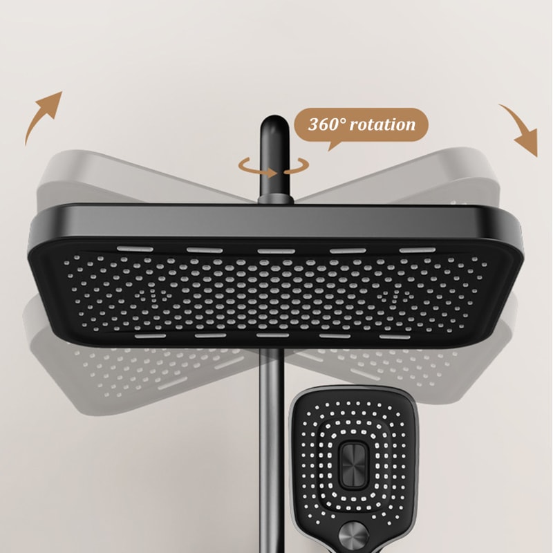 Square Booster Top Spray Shower Head Set Large Anticlogging Bathroom Shower Head 1