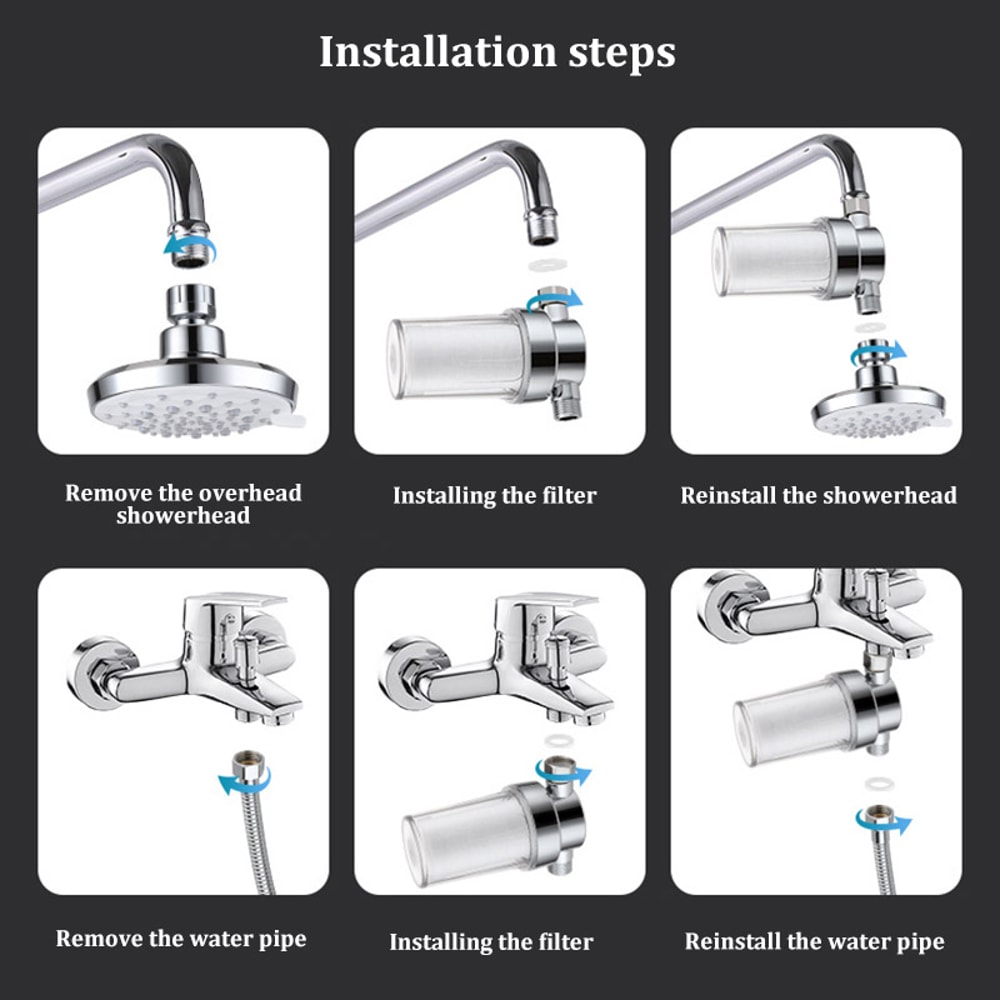 Universal Water Purifier Shower Head Removes Residual Chlorine Household Use Replaceable PP Cotton 4