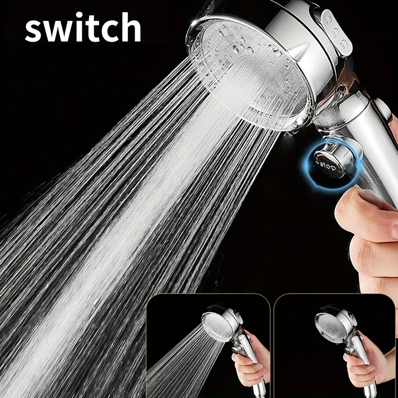 Silver Style Shower Booster For Home Showering And Bathing Pressurized Shower Head With Large Water 0