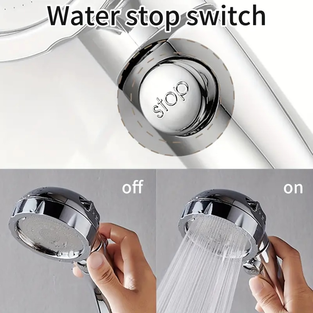 Silver Style Shower Booster For Home Showering And Bathing Pressurized Shower Head With Large Water 4