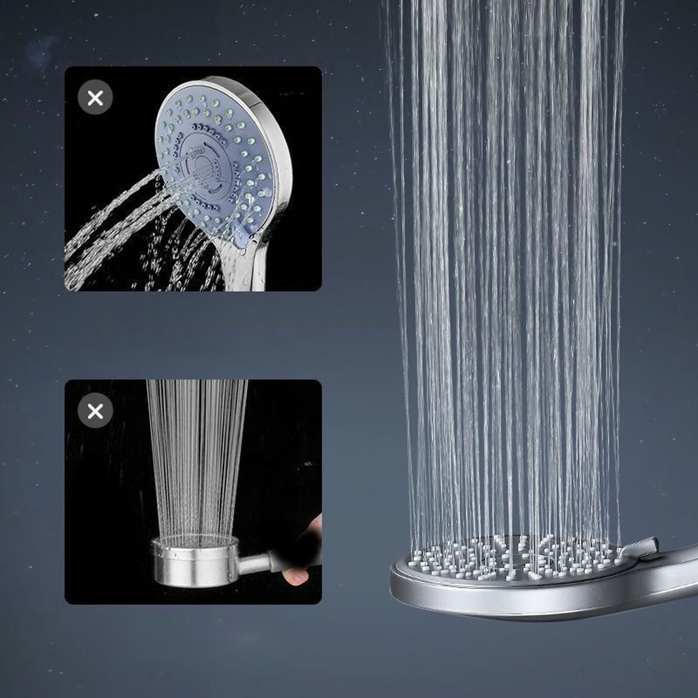 Large Water Volume 5speed Shower Head With Boost Function And Universal Filter Bathroom Set 4