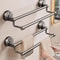 Bathroom Space Aluminum Double Rod Towel Rack Punchfree Storage Shelf 0