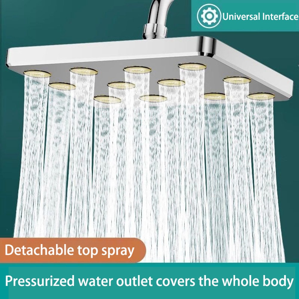 Large Water High Pressure Shower Head Top Spray Small Waist Pressurized Bath Set 2