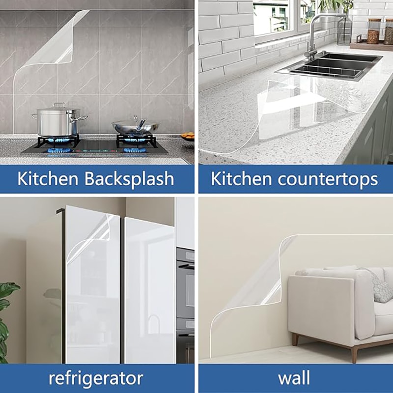 Kitchen Home Wall Sticker Transparent Electrostatic Decoration Protective Film Antifouling 5