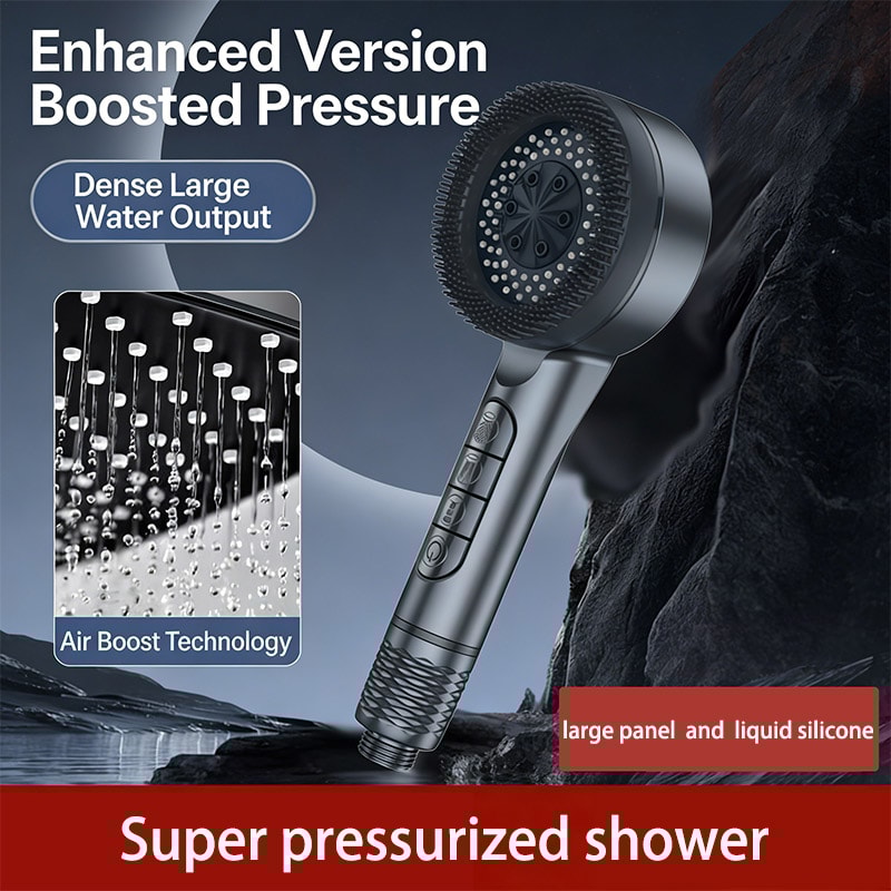 Adjustable FourSpeed Handheld Shower Head With Water Heater Booster And Bathroom Bracket Set 3