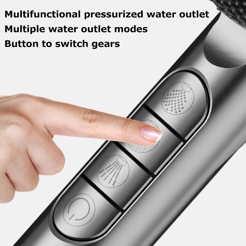 Adjustable FourSpeed Handheld Shower Head With Water Heater Booster And Bathroom Bracket Set 5