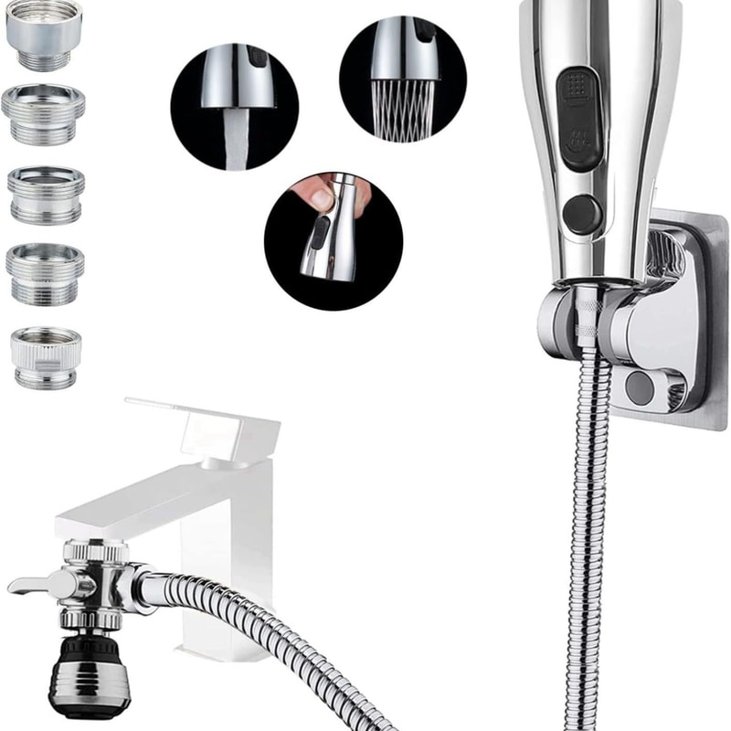 HandHeld Shower Set Shampoo Artifact Pull Faucet For Wash Basin And Toilet Extender 3