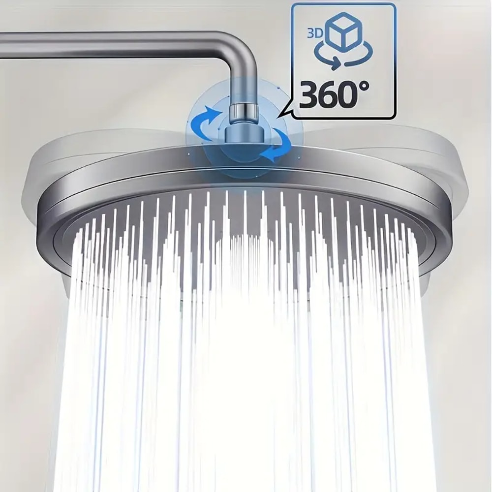 Large Panel Shower Head Modes Pressurized Rain Shower Head High Pressure Top Shower Faucet 2