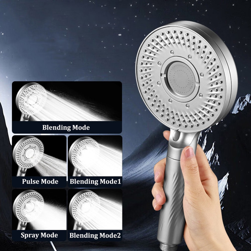 Super Strong Speed Boost Filter Rain Shower Head Large Panel Handheld Bathroom Accessories 2