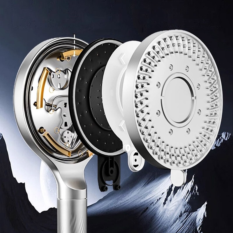 Super Strong Speed Boost Filter Rain Shower Head Large Panel Handheld Bathroom Accessories 4