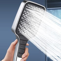 high pressure water saving modes adjustable shower head one button stop large panel bathroom set