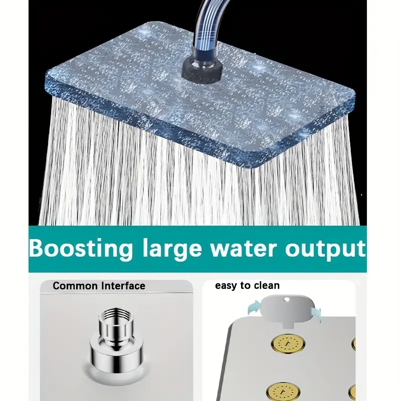 Universal Overhead Shower Head Large Pressurized Anti-blocking Shower Head for Bathroom and Hotel