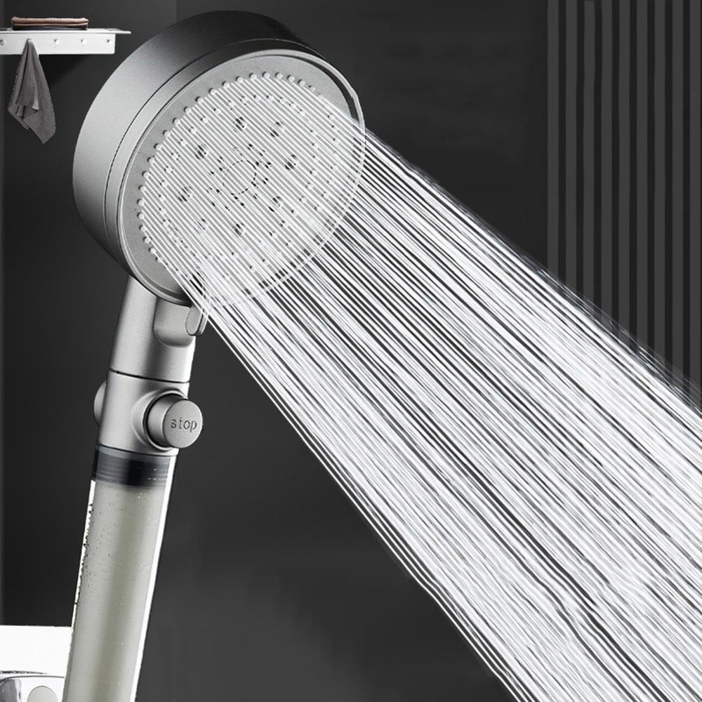 HighPressure FiveSpeed Shower Head With PP Cotton Filter For Bathroom Home Use 0