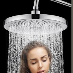 round top spray booster shower head large size for full body hotel shower and home bathroom with universal connection