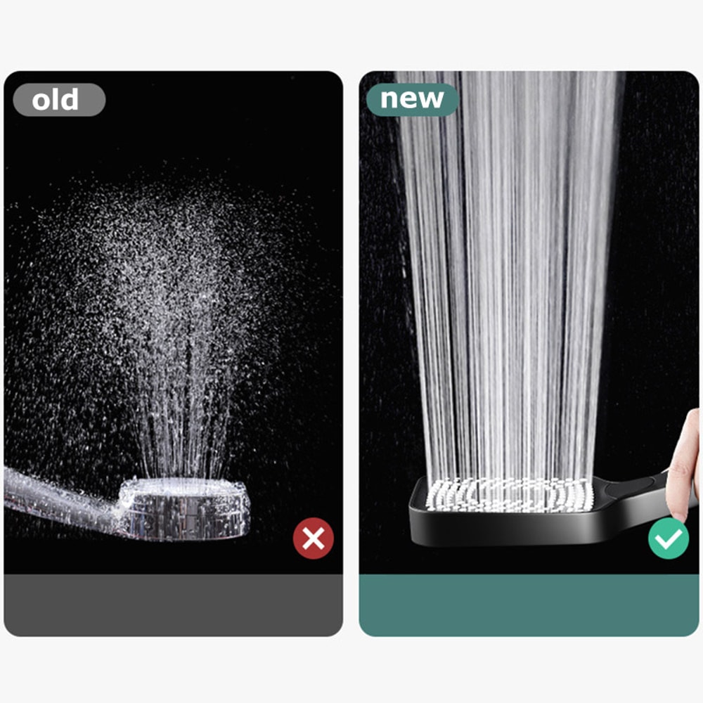 High Pressure Adjustable Shower Head Mode Large Flow Rainfall Shower Bathroom Mixer Water Saving 3