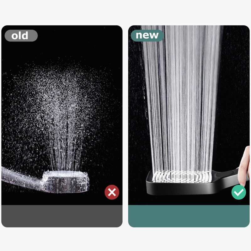 High Pressure Adjustable Shower Head Mode Large Flow Rainfall Shower Bathroom Mixer Water Saving 3