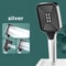 Silver Booster Shower Head Square Button Adjustable Shower Head Thickened Water Outlet Set For Ulti 6
