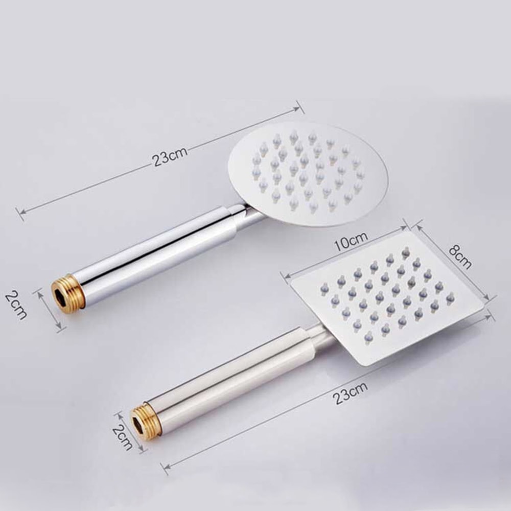 Booster Shower Head Handheld Set Stainless Steel Silicone Water Outlet Round Square 5