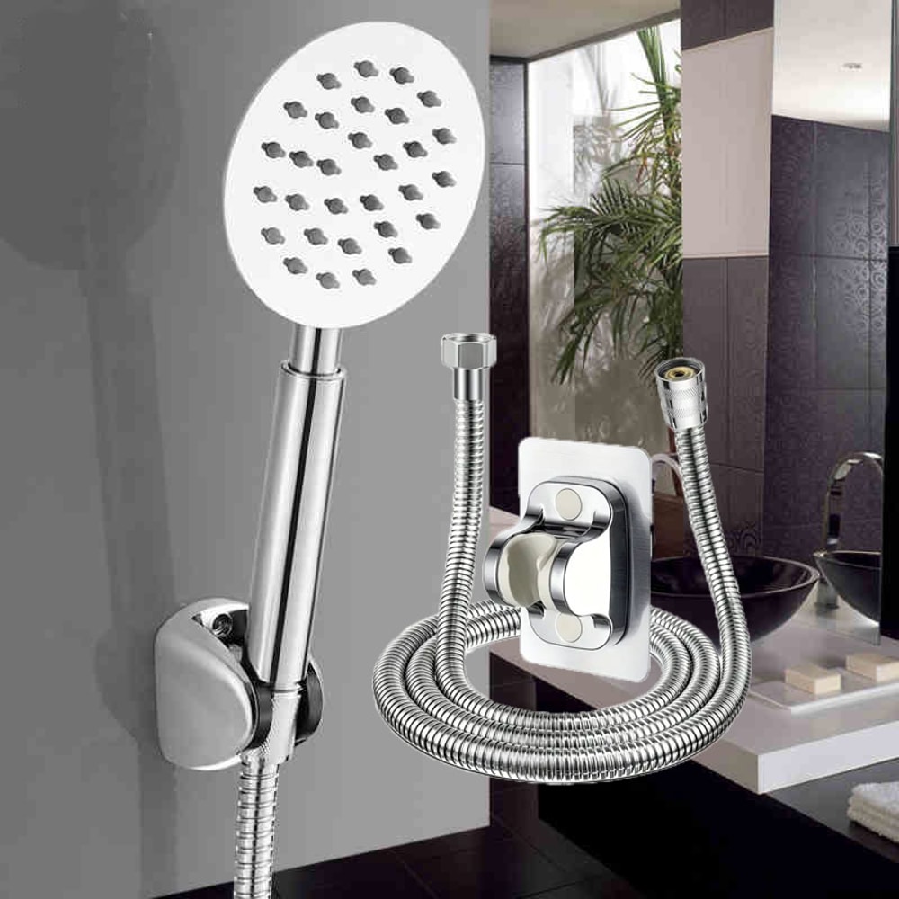 Booster Shower Head Handheld Set Stainless Steel Silicone Water Outlet Round Square 6
