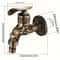 Retro Wallmounted Faucet Antique Zinc Alloy Engraved Single Cold Mop Pool Faucet 3