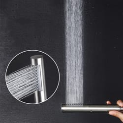 universal handheld stainless steel booster shower head set for hotel and home bathroom