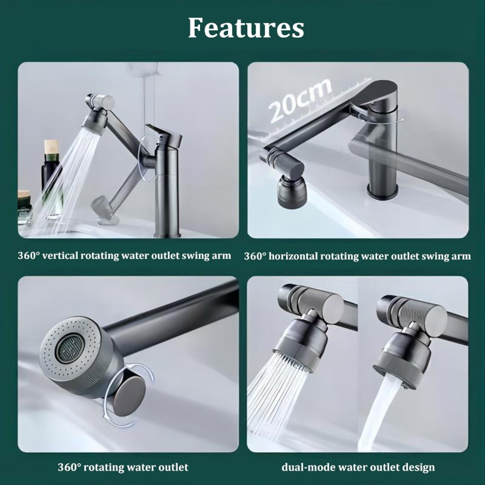High Quality Stainless Steel Basin Faucet Hot And Cold Multifunctional Dualuse Bathroom Wash Basin 5