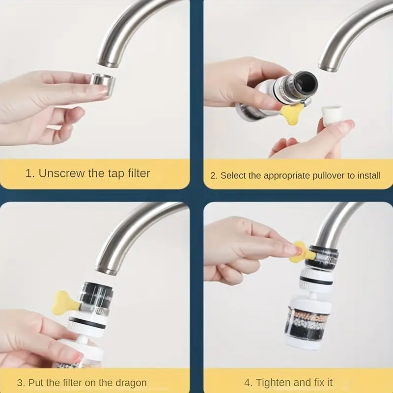 Activated Carbon Faucet Water Filter For Kitchen Removes Chlorofluoride Heavy Metals Universal Plas 2