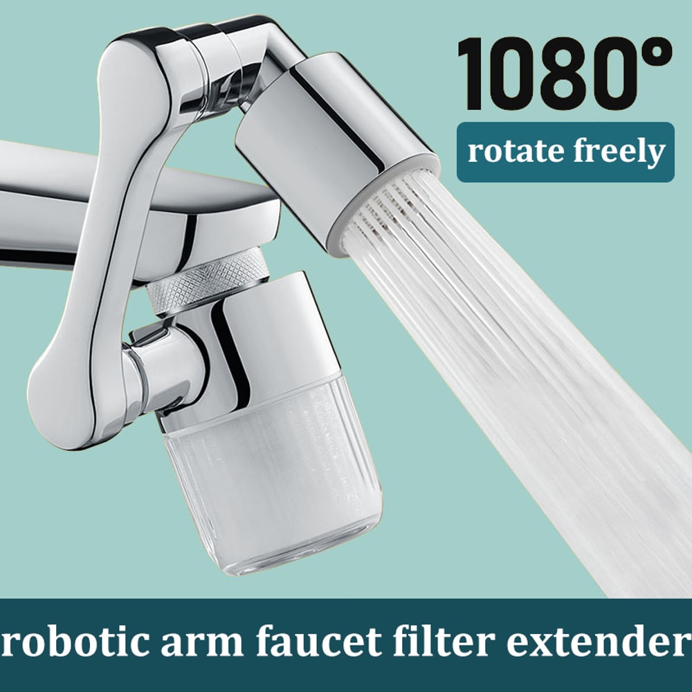 Faucet Filter Aerator Rotation Robotic Arm Faucet Extender SplashProof Water Outlet For Kitchen And 0
