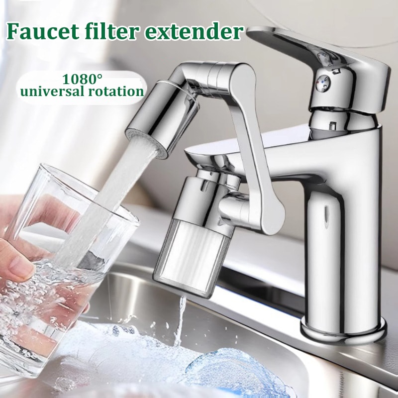Faucet Filter Aerator Rotation Robotic Arm Faucet Extender SplashProof Water Outlet For Kitchen And 1