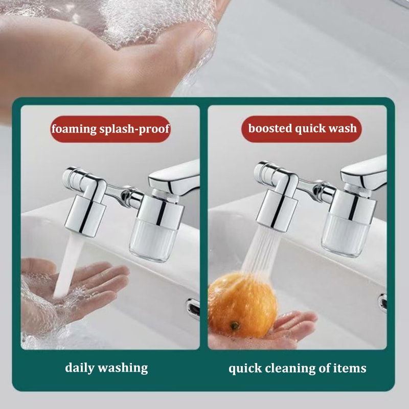 Faucet Filter Aerator Rotation Robotic Arm Faucet Extender SplashProof Water Outlet For Kitchen And 3