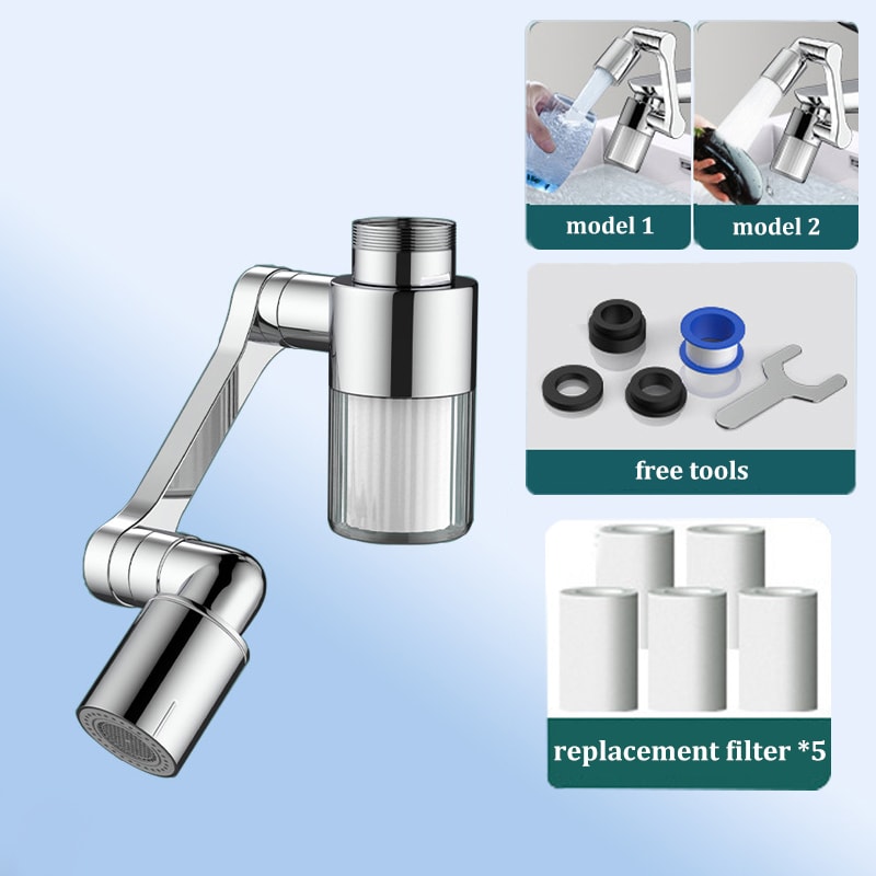 Faucet Filter Aerator Rotation Robotic Arm Faucet Extender SplashProof Water Outlet For Kitchen And 7
