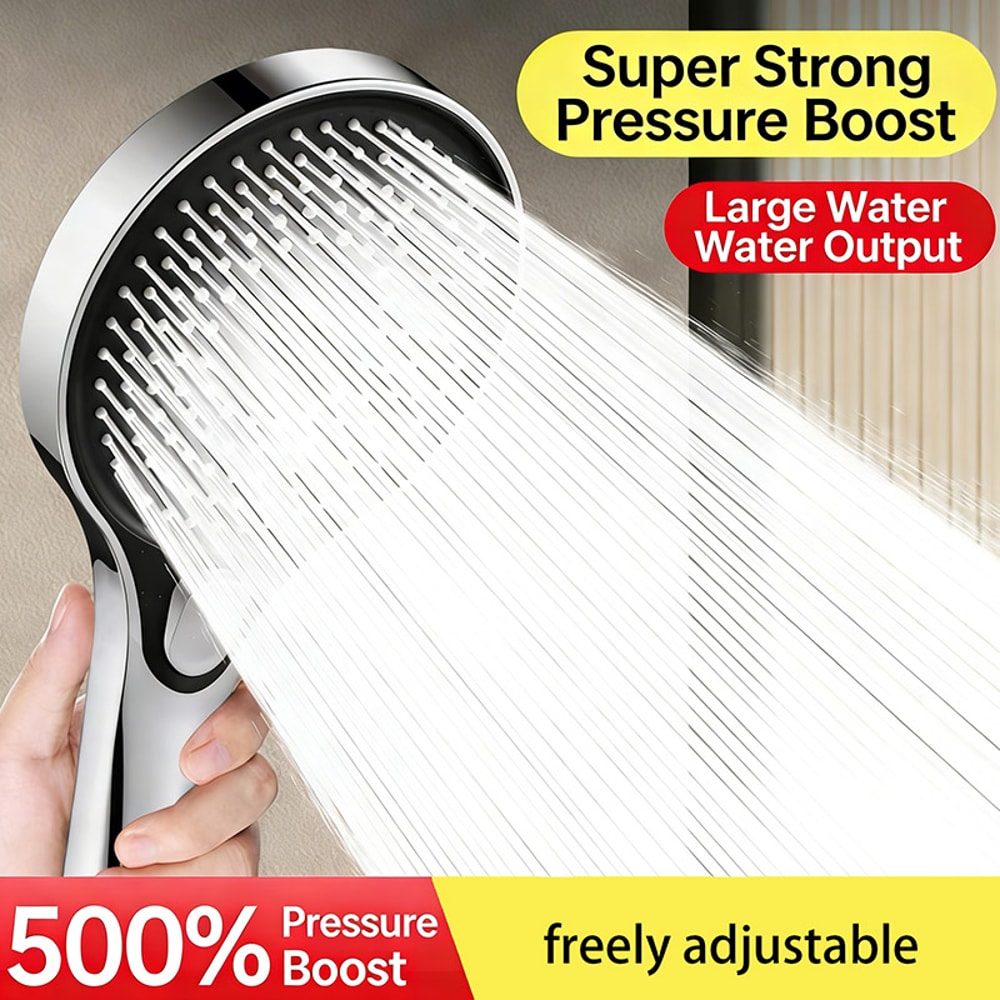 Home Bathroom ThreeSpeed Pressurized Shower Head With Large Panel And Water Heater Combination Set 3