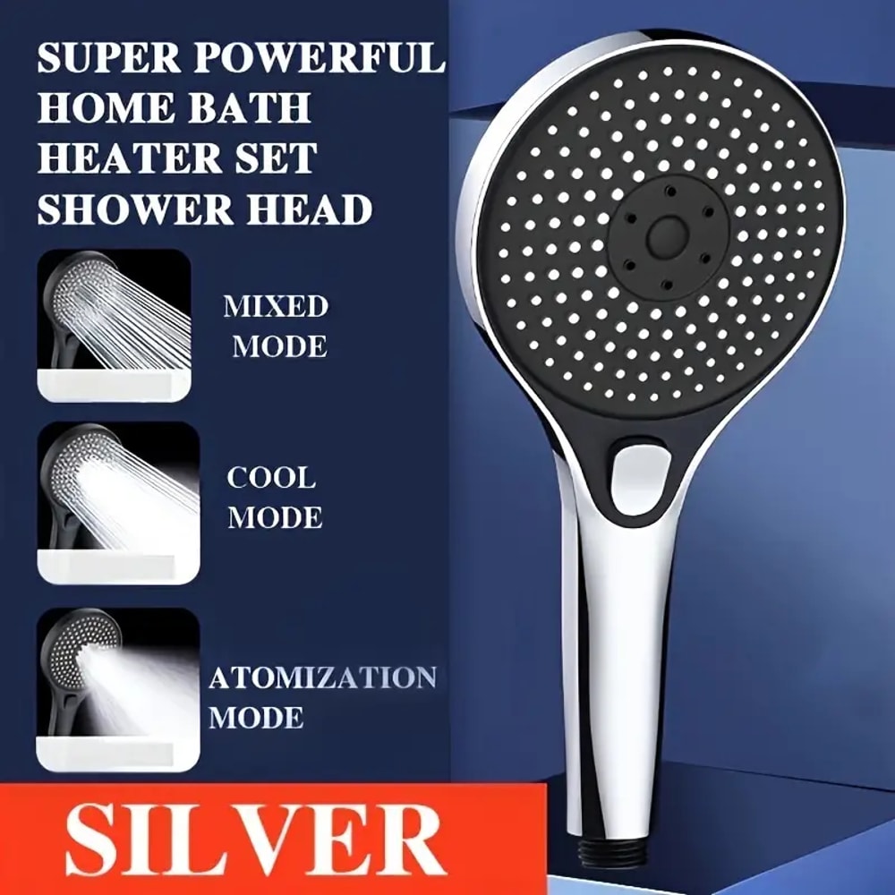 Home Bathroom ThreeSpeed Pressurized Shower Head With Large Panel And Water Heater Combination Set 8