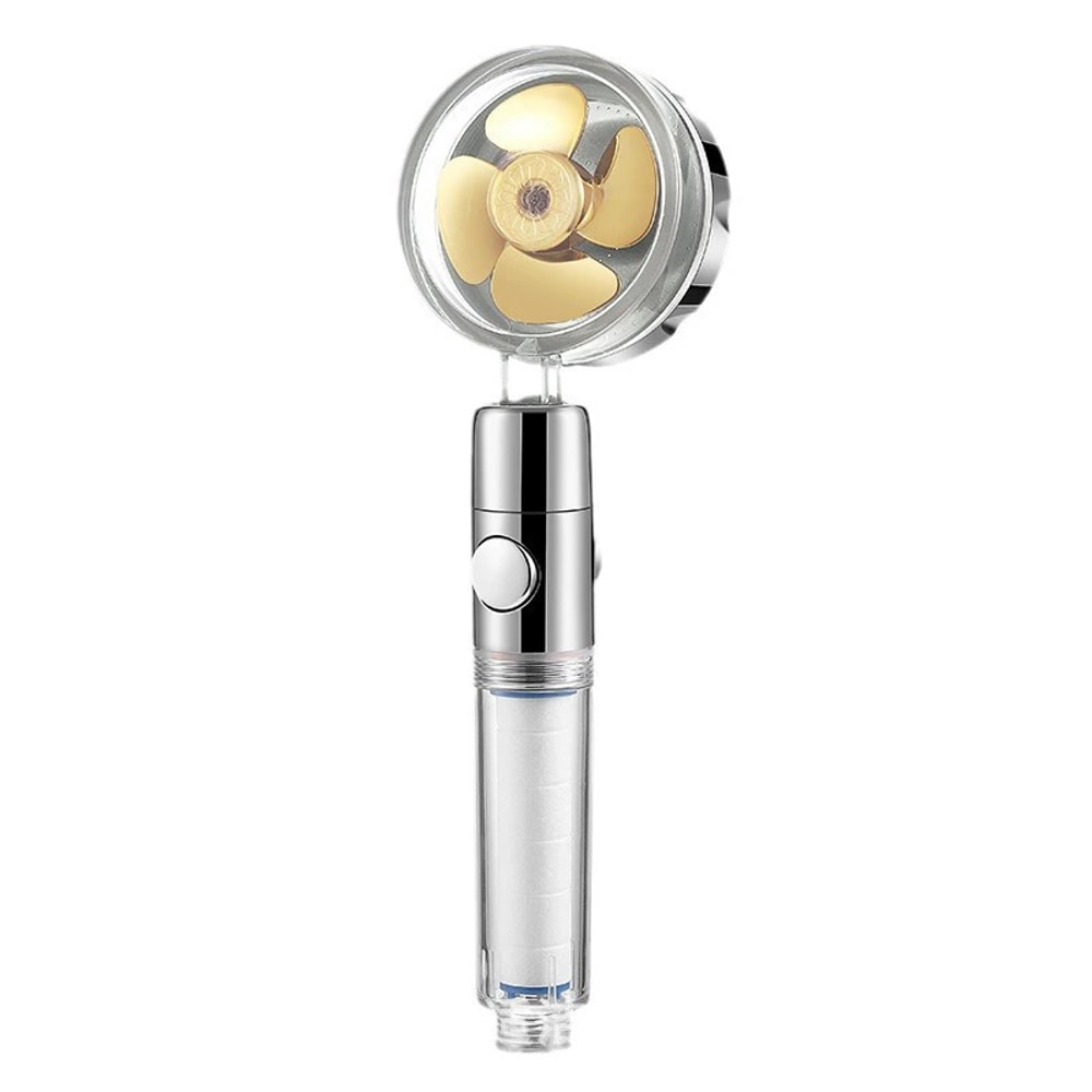 Small Waist Shower Head Turbo Fan High Pressure Rotating Handheld Shower Set Bathroom Accessories 8