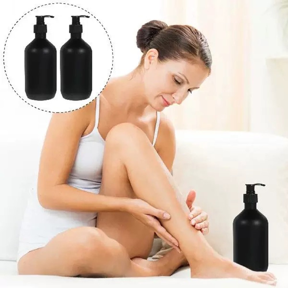 Matte Black Liquid Soap Dispenser Refillable Body Lotion Shampoo Conditioner Container Hotel Bathro 2