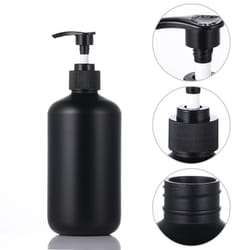 matte black liquid soap dispenser refillable body lotion shampoo conditioner container hotel bathroom supplies