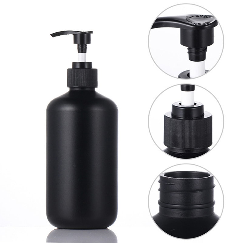 Matte Black Liquid Soap Dispenser Refillable Body Lotion Shampoo Conditioner Container Hotel Bathro 0
