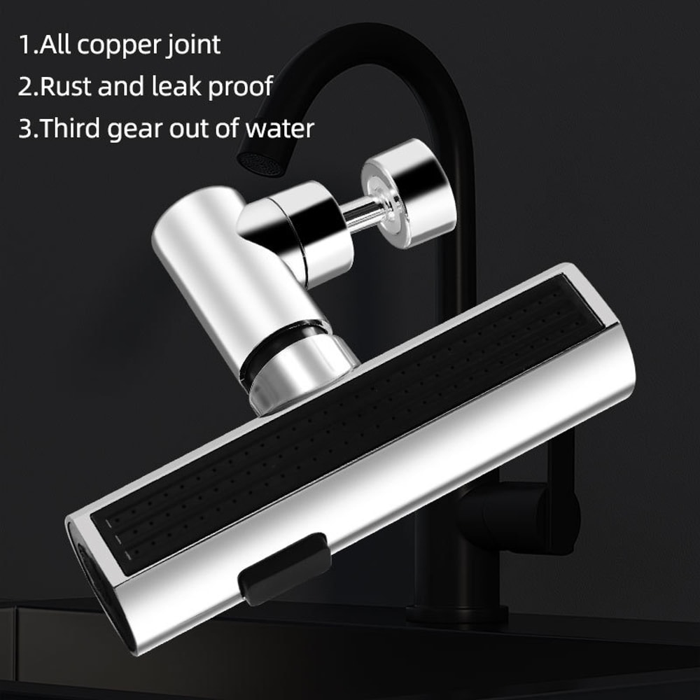 Universal Joint Waterfall Water Outlet Booster Extension Kitchen Faucet Rotating Bubbler Splashproo 3