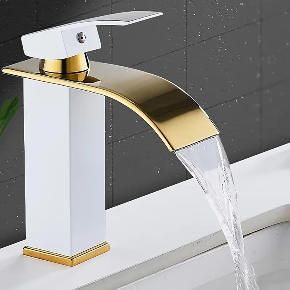 Luxury Waterfall Faucet Hot And Cold Dual Control Stainless Steel Alloy For Bathroom Sink 0