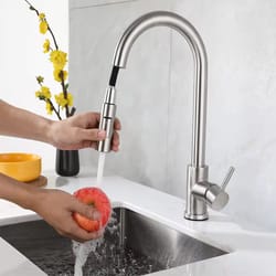 pull-out kitchen faucet stainless steel brushed sink faucet single hole water faucet