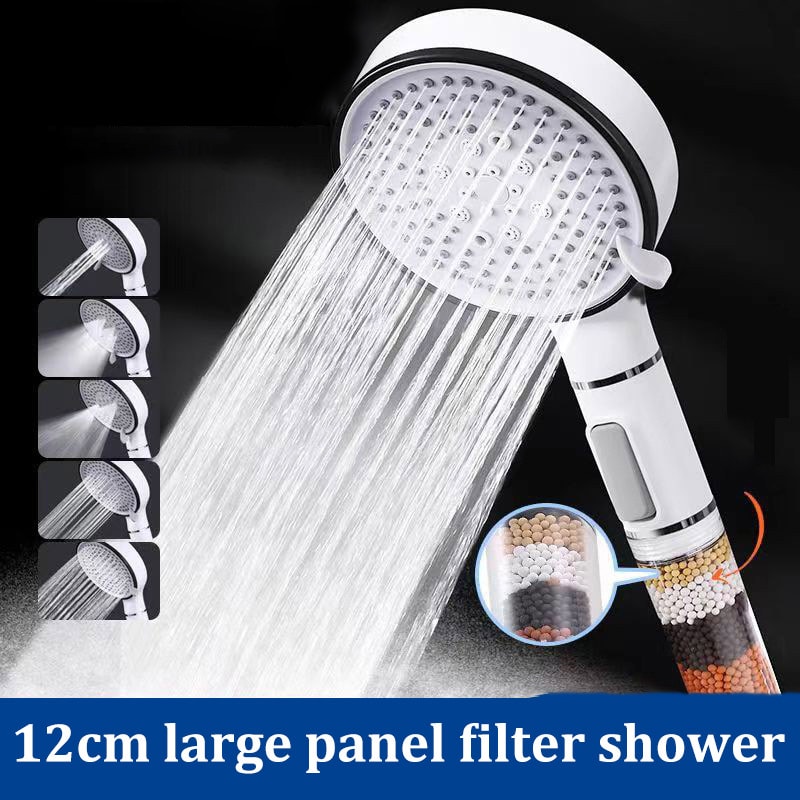 Large Panel Handheld Shower Set Dechlorination Filter Booster FiveSpeed For Skin Beauty 1